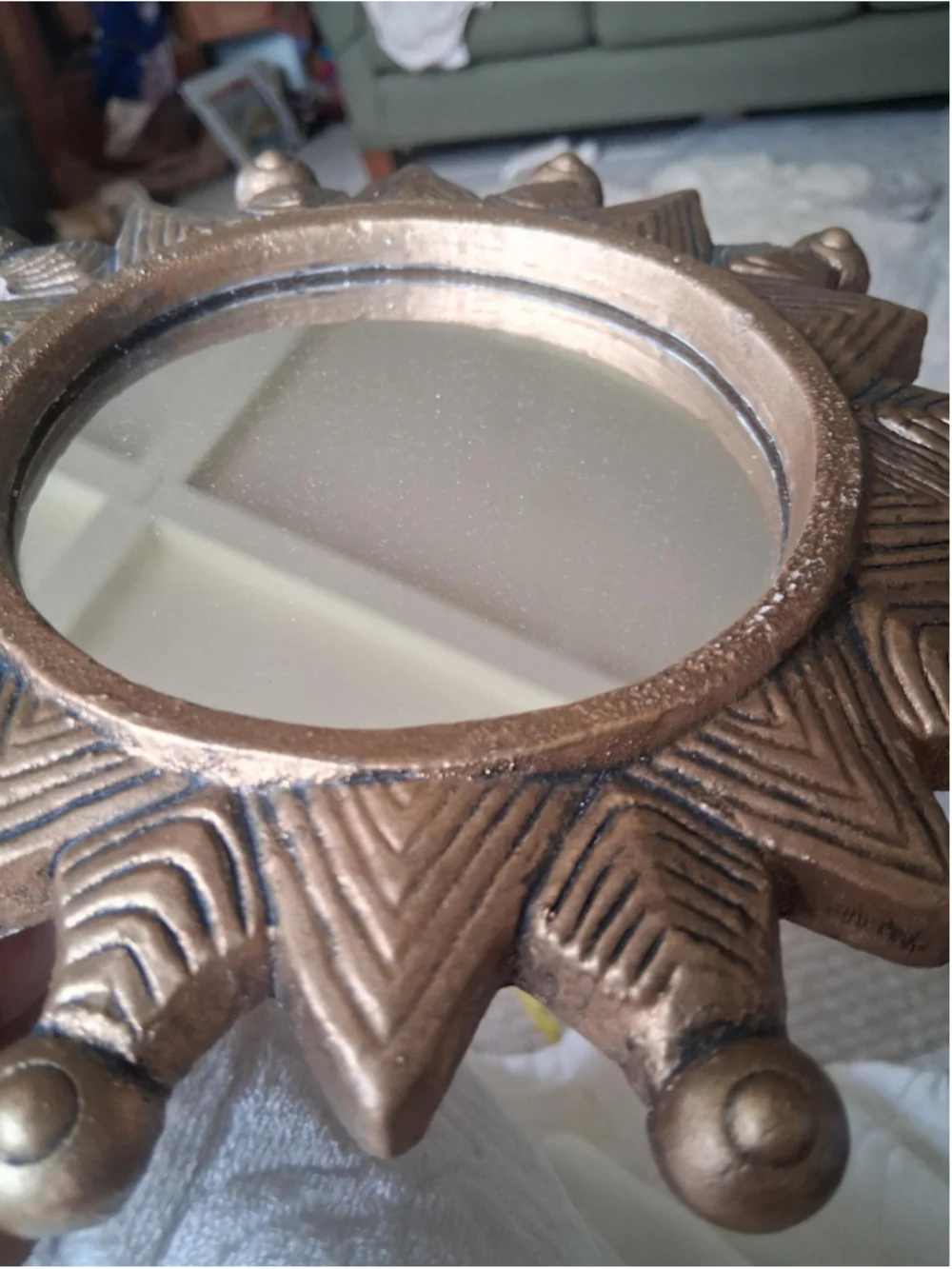 Mid Century Modern Plaster Sunburst Mirror Small